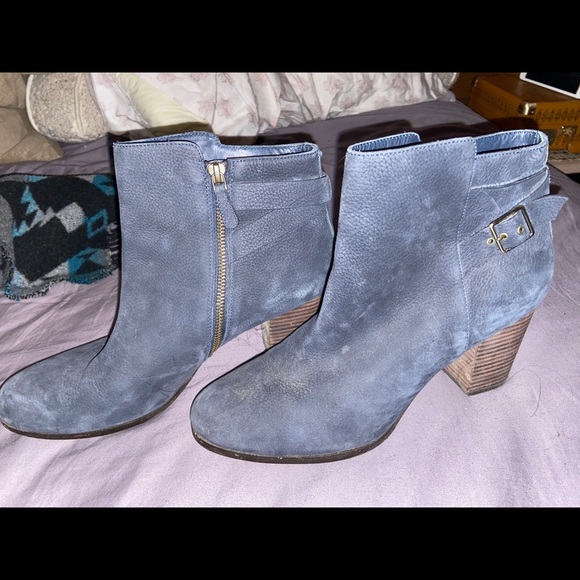 Cole Haan Navy suede heeled booties - Picture 4 of 6